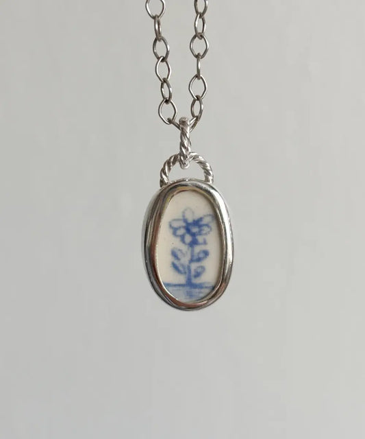 Colgante Vestigio Flor azul